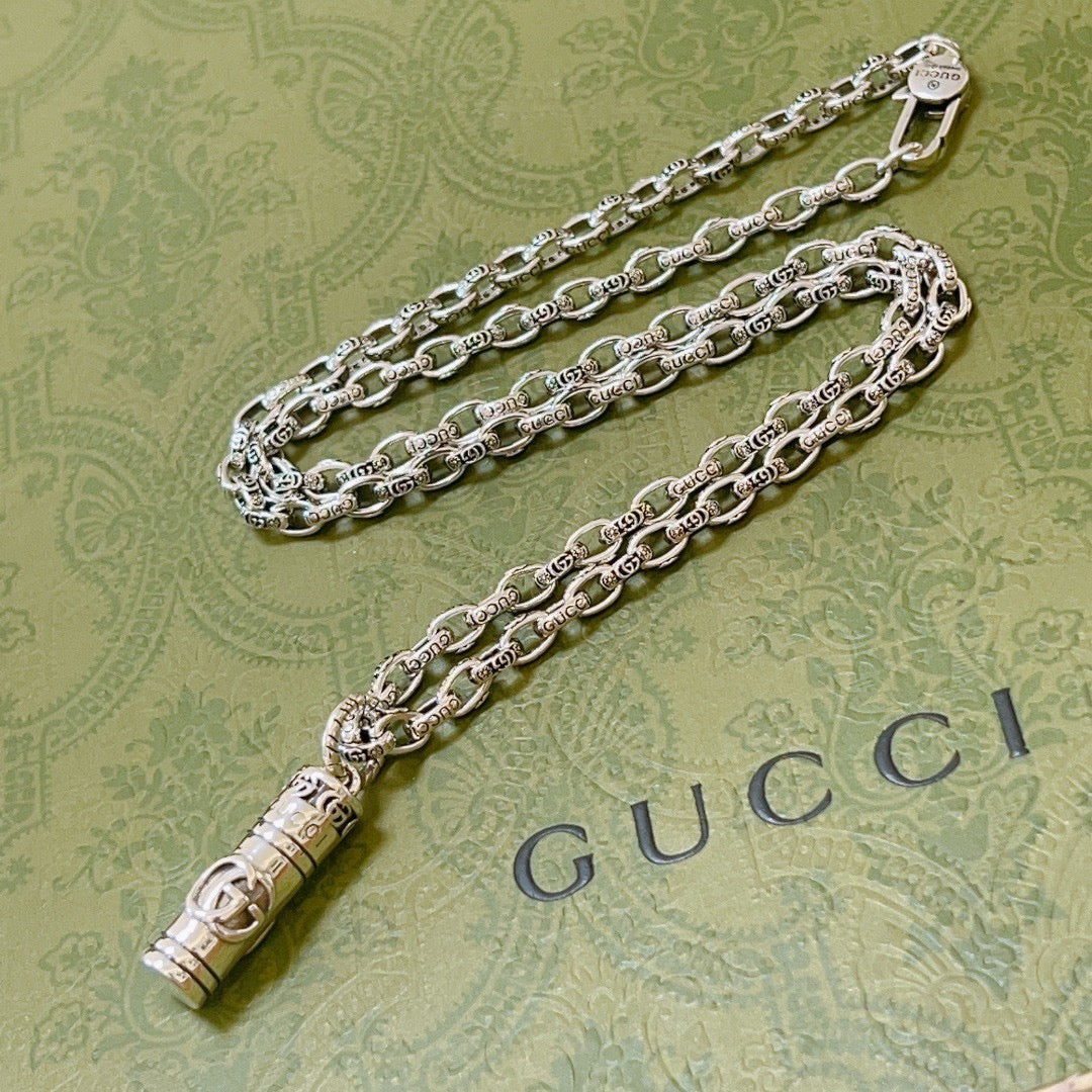 antique double g Necklace for women - alternate angle view 4