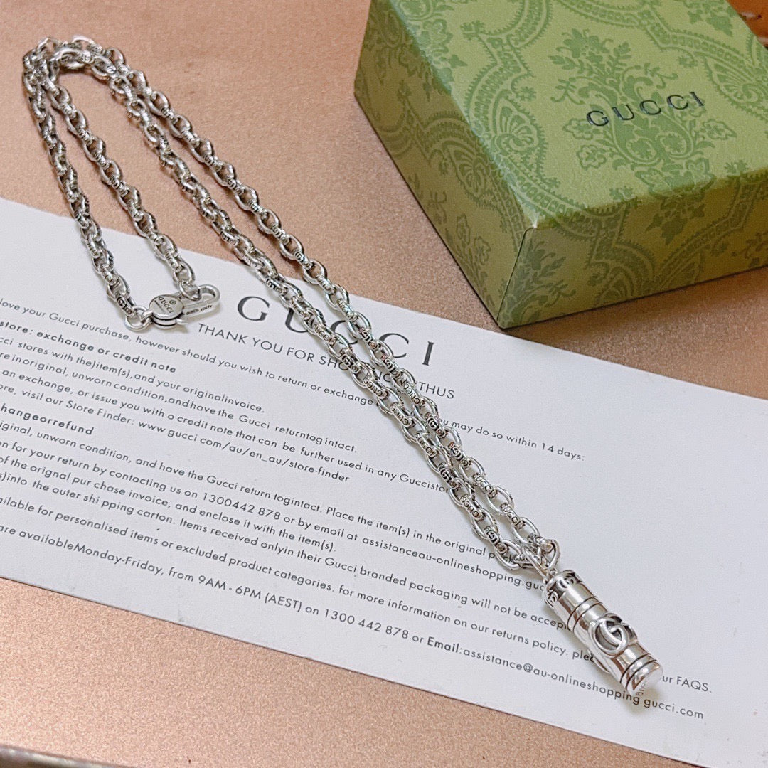 antique double g Necklace for women - alternate angle view 5