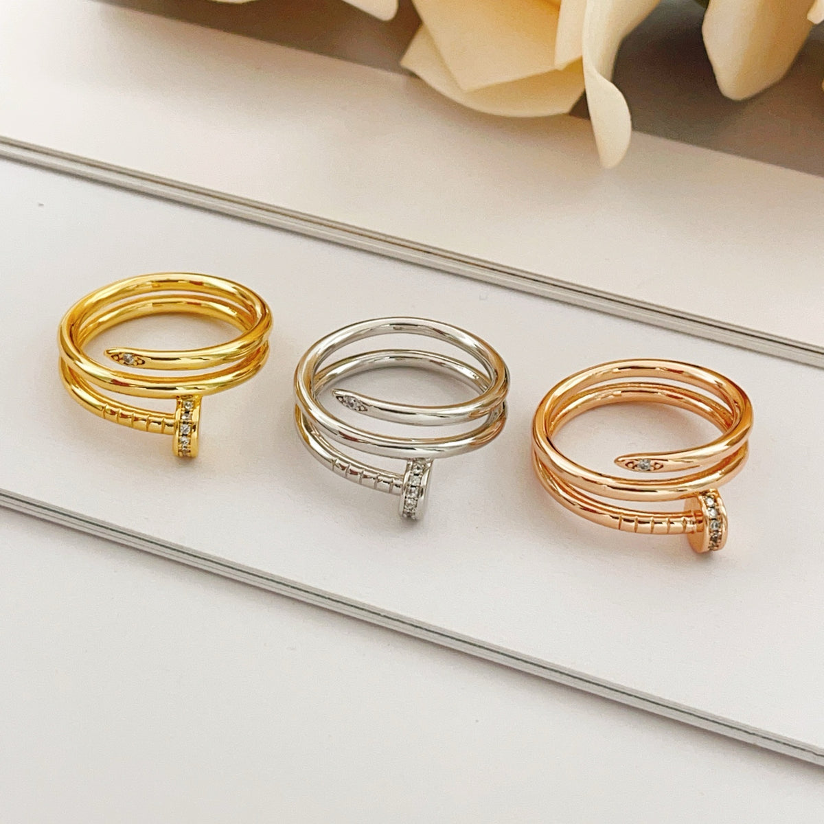 rose gold brass rose Ring for women - alternate angle view 6