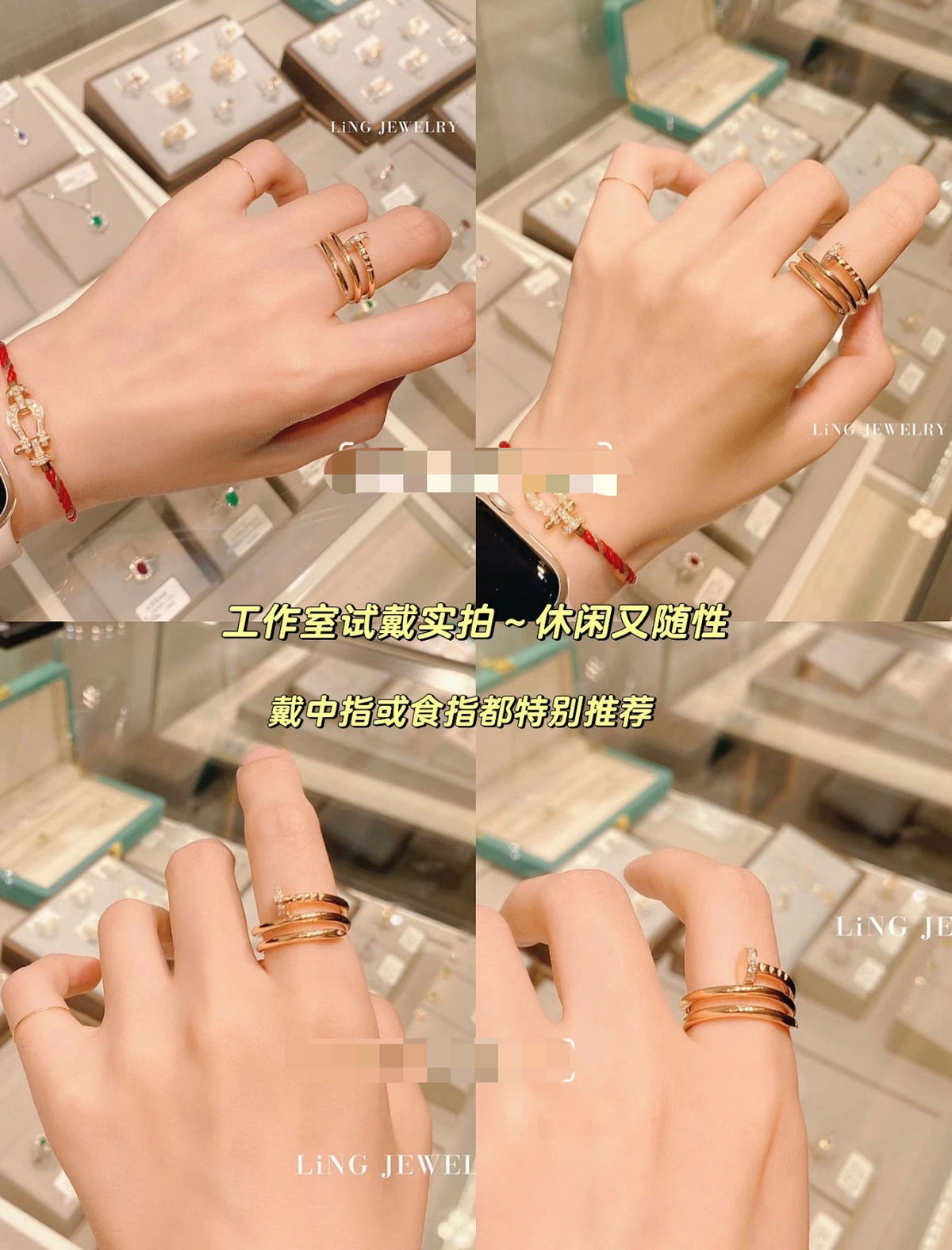 rose gold brass rose Ring for women - alternate angle view 10