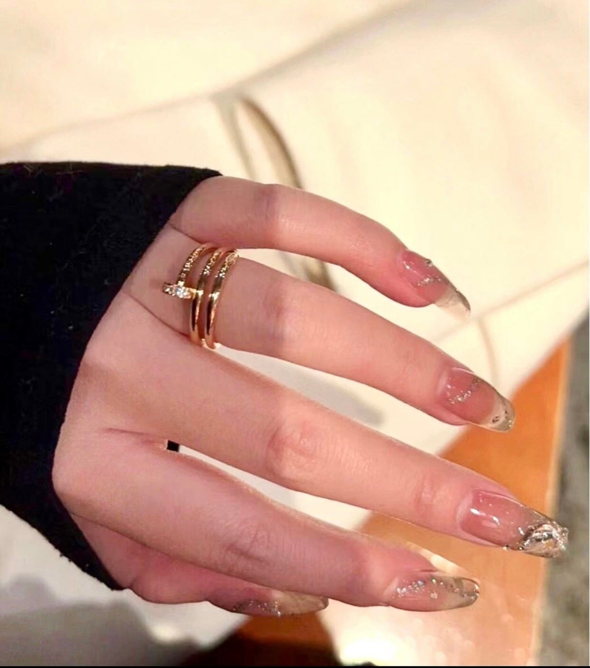 rose gold brass rose Ring for women - alternate angle view 8