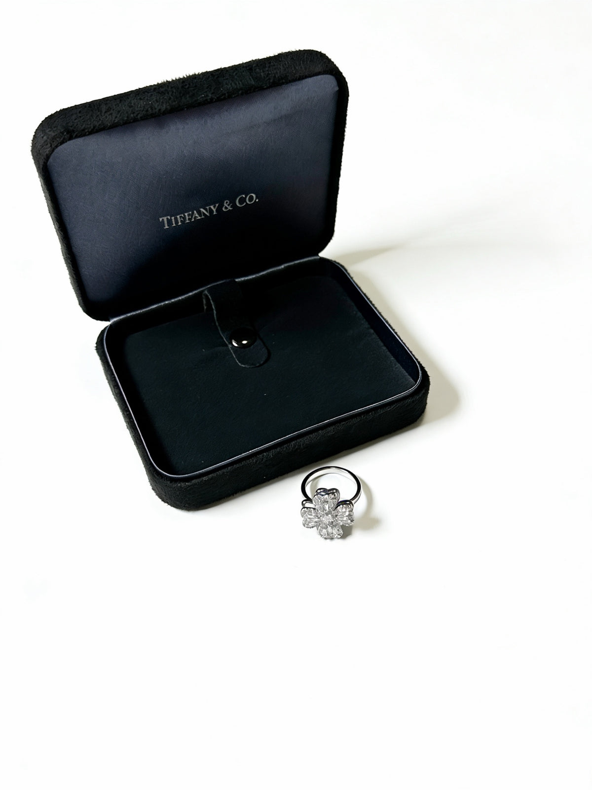gold crystal minimalist Ring for women - product detail view