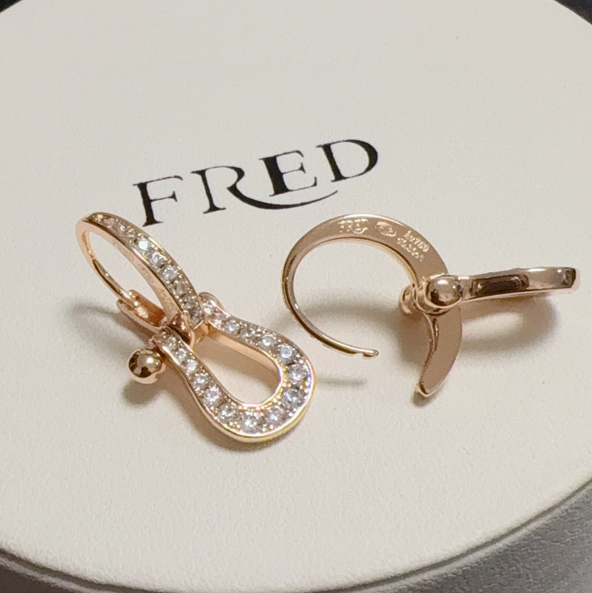 rose gold crystal rose Drop Earrings for men - alternate angle view 5
