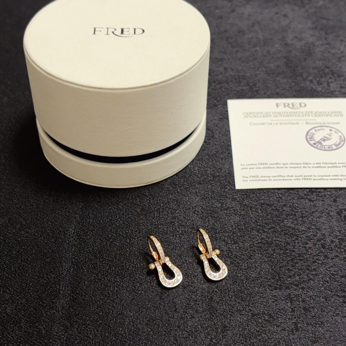 rose gold crystal rose Drop Earrings for men - alternate angle view 9