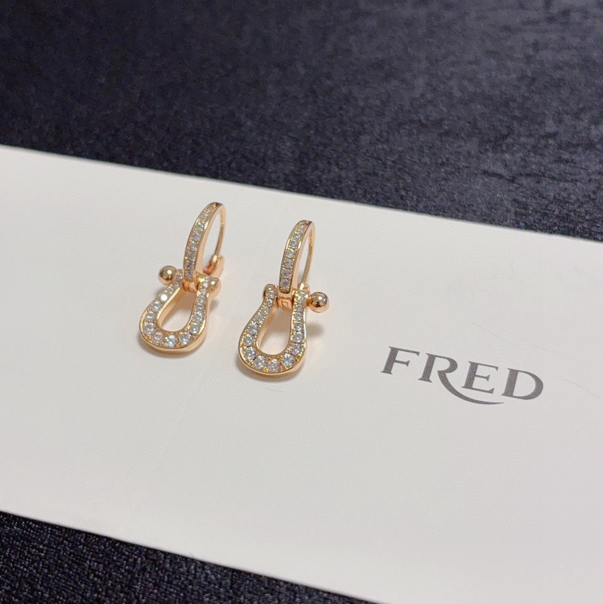 rose gold crystal rose Drop Earrings for men - alternate angle view 6