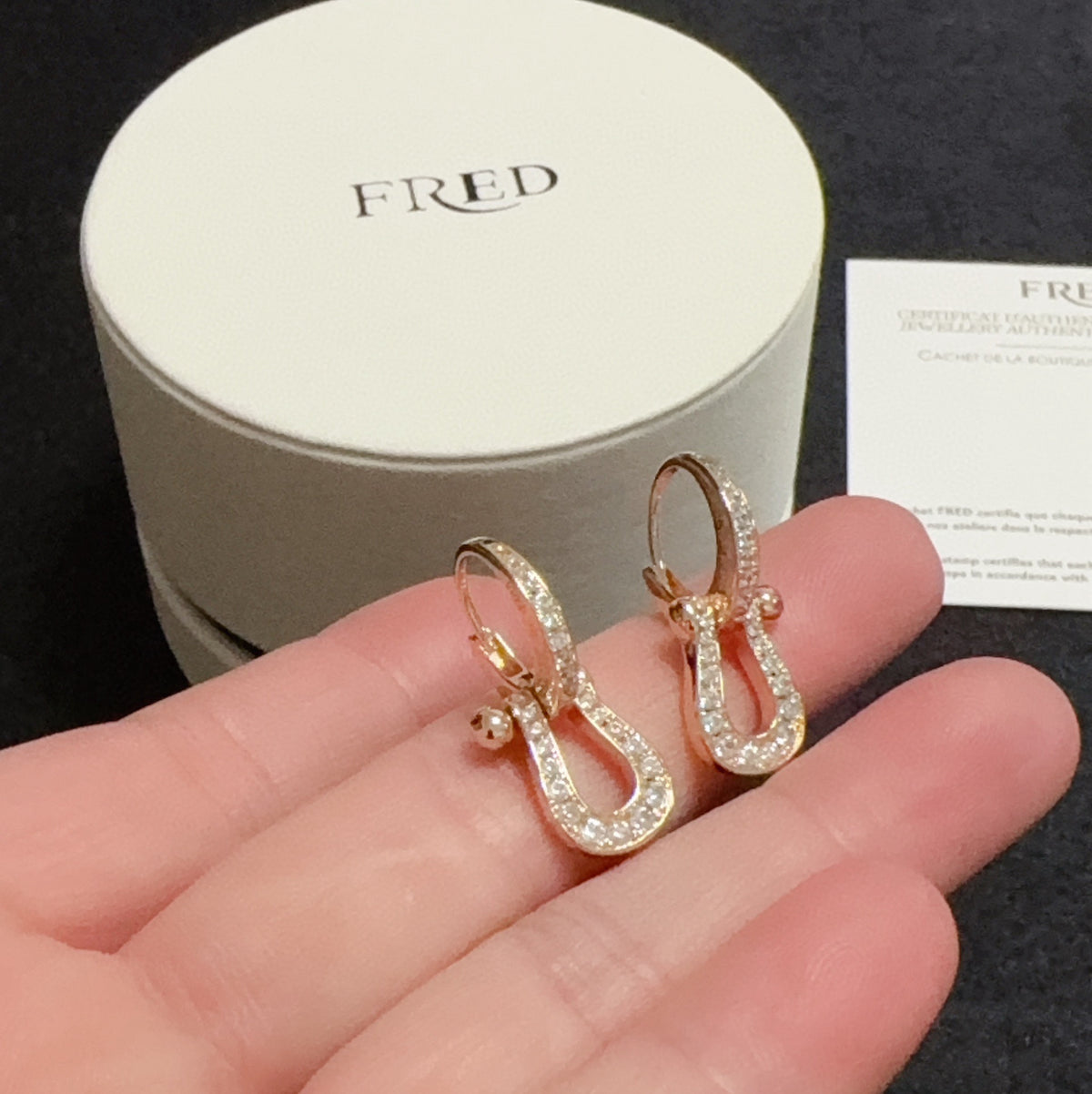 rose gold crystal rose Drop Earrings for men - alternate angle view 8