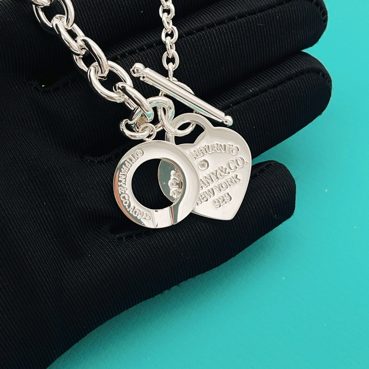 silver brass heart Necklace for women - alternate angle view 5