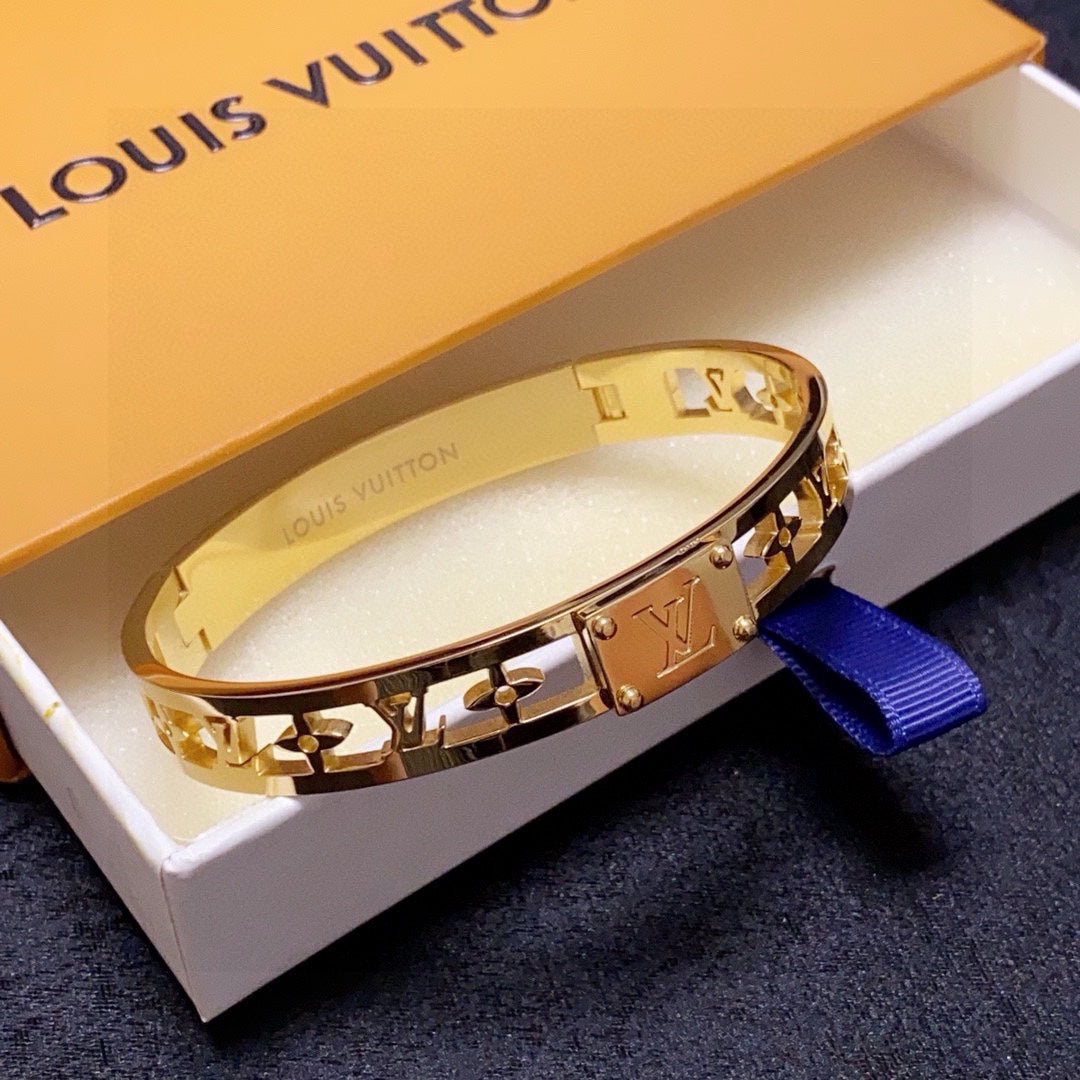 white letter Bangle for women - alternate angle view 4