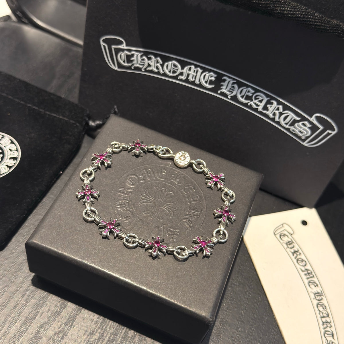antique crystal cross Bracelet for women - alternate angle view 2