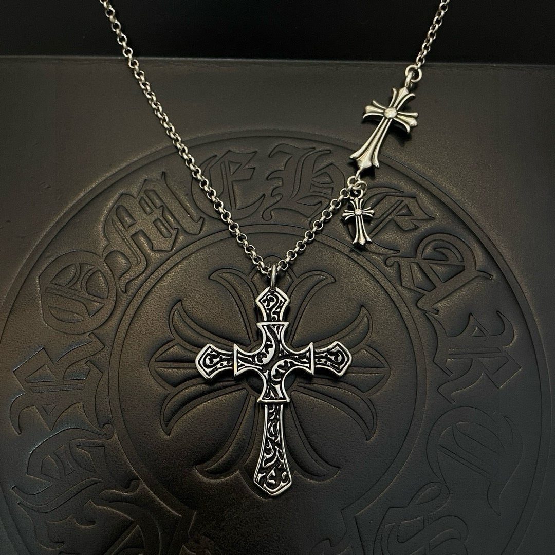 antique cross Pendant for men - alternate angle view 6