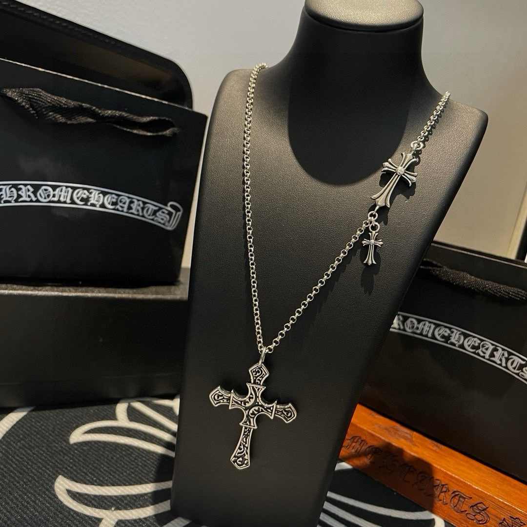 antique cross Pendant for men - alternate angle view 3