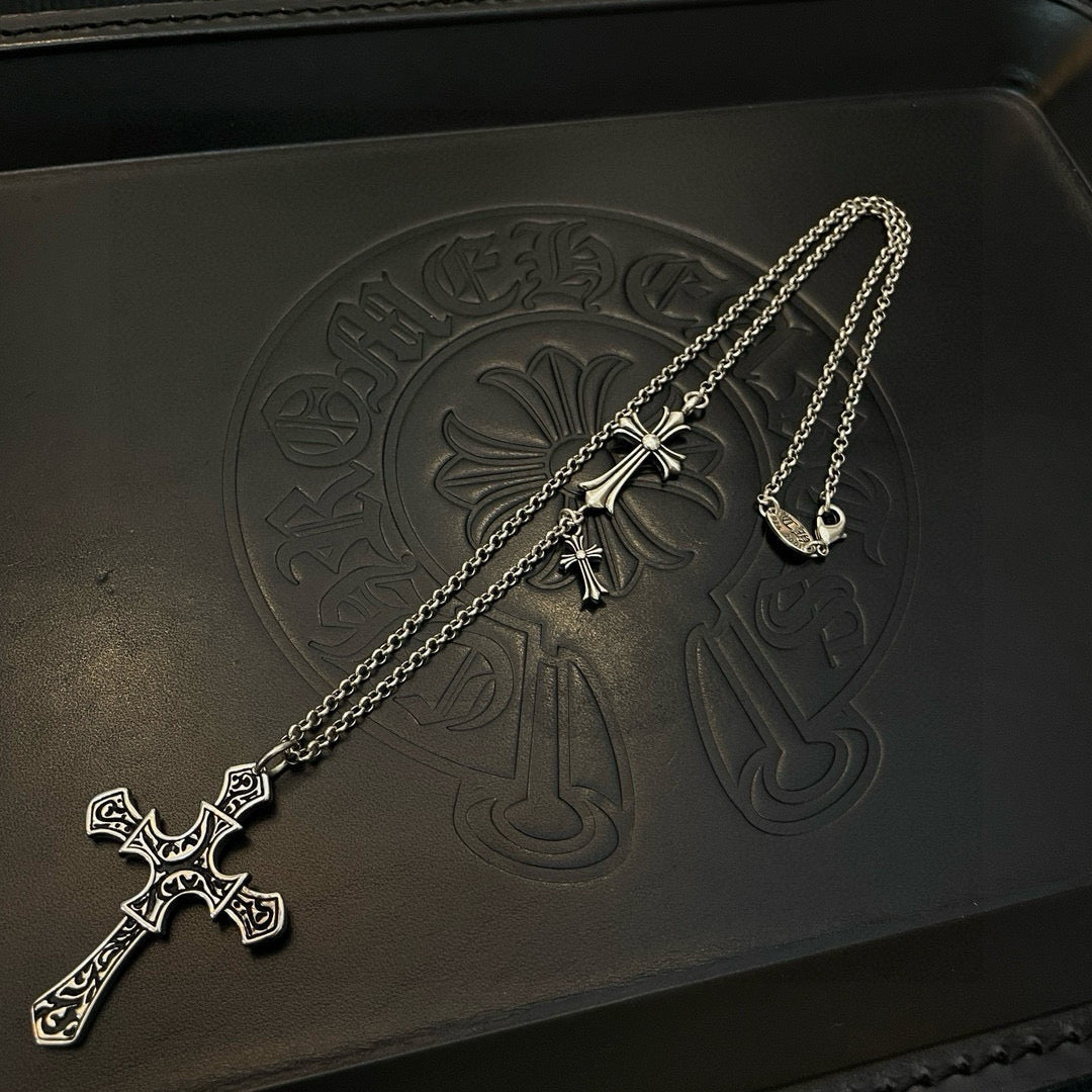 antique cross Pendant for men - alternate angle view 4