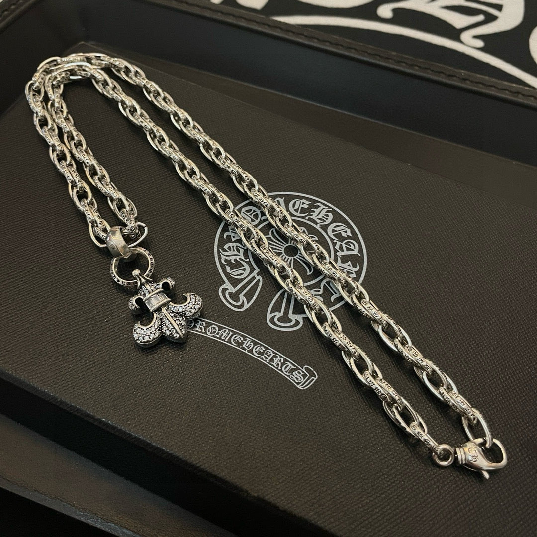 antique crystal cross Pendant for men - alternate angle view 4