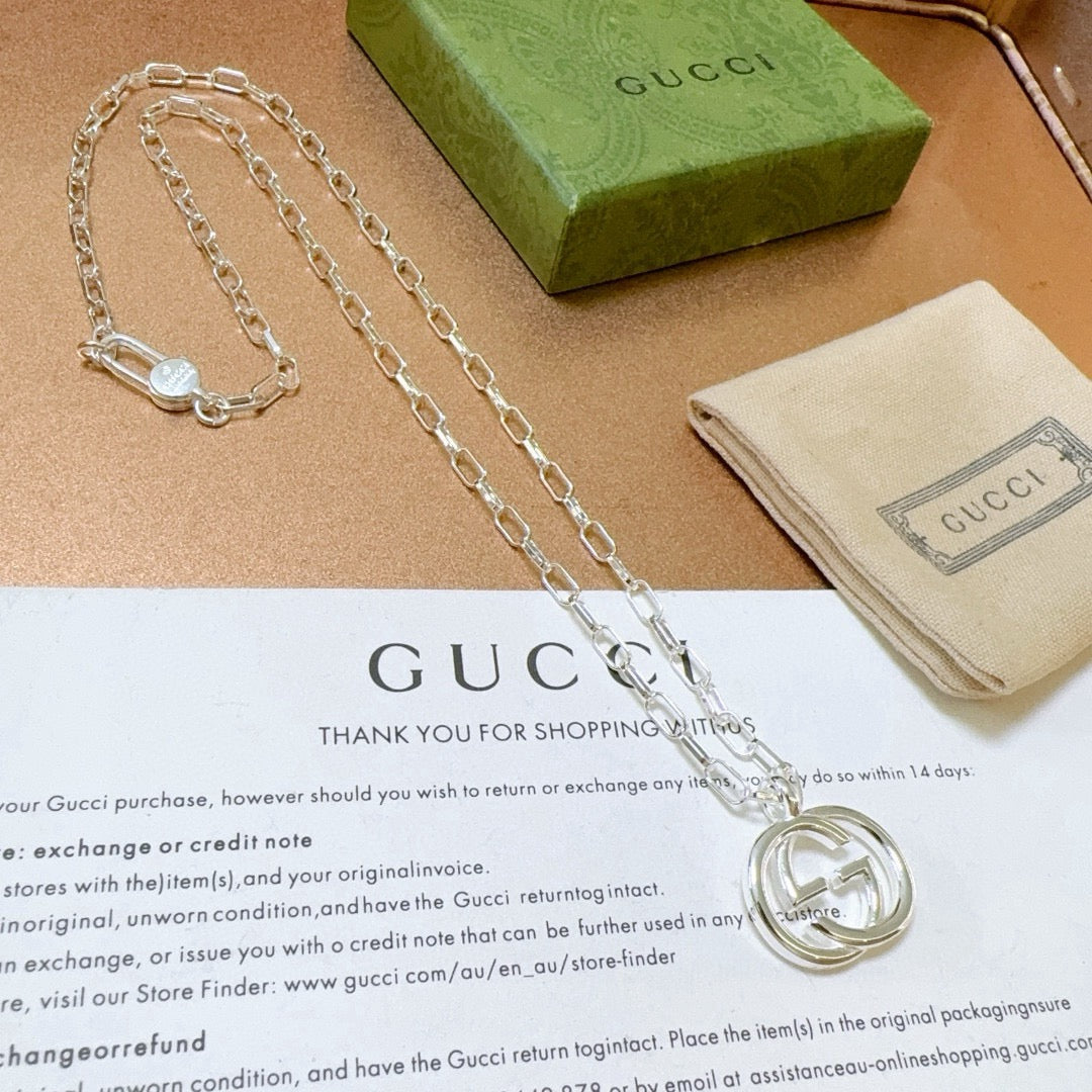 antique double g Necklace for women - product detail view
