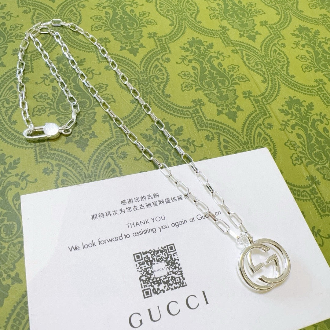 antique double g Necklace for women - alternate angle view 2