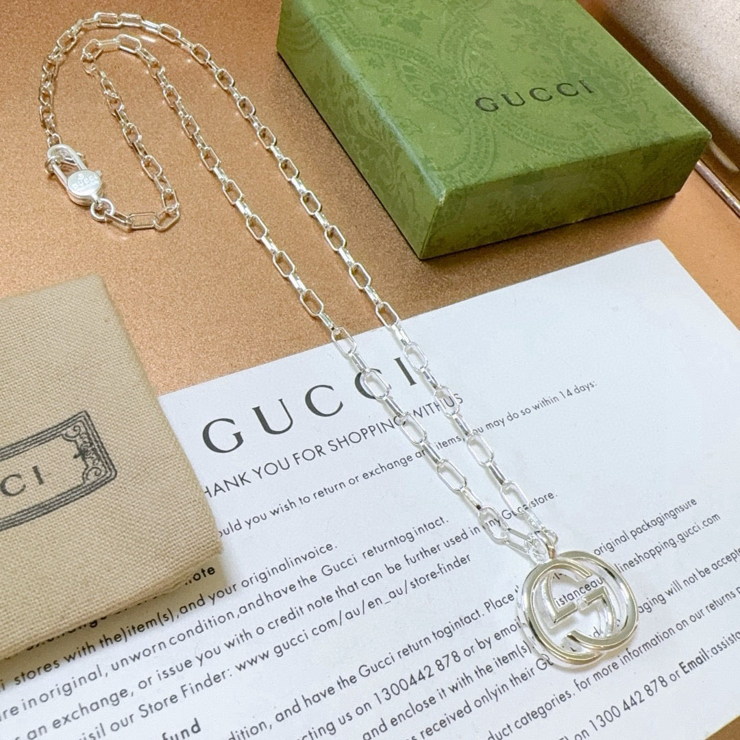 antique double g Necklace for women - alternate angle view 5