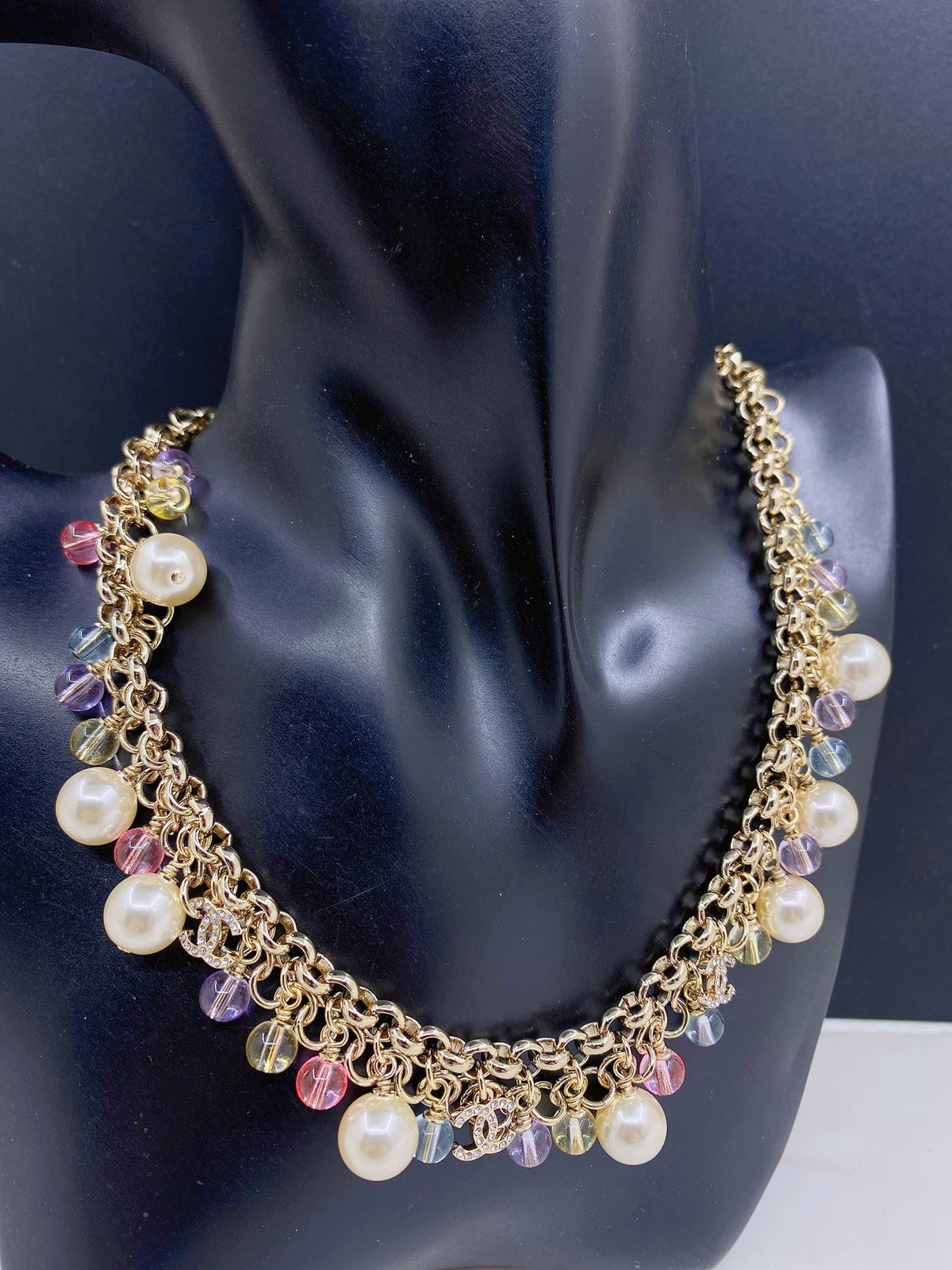 yellow brass tassel Necklace for women - alternate angle view 2