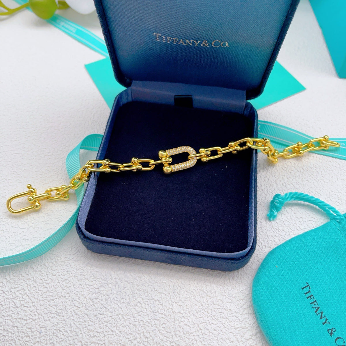gold brass crystal inlaid Bracelet for women - alternate angle view 3