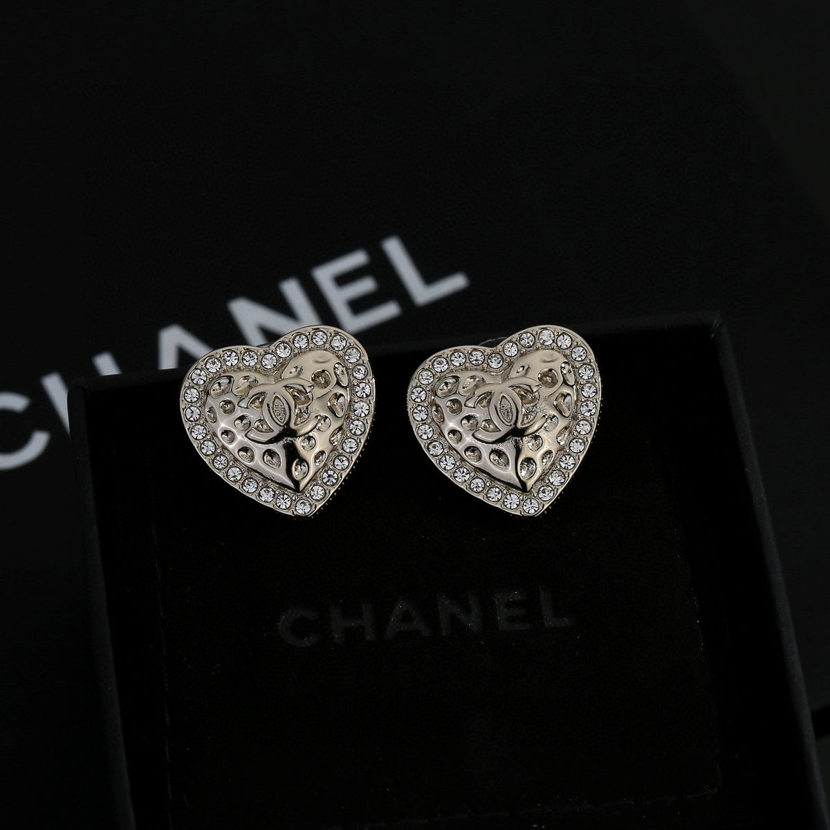 gold resin heart Stud Earrings for women - alternate angle view 6