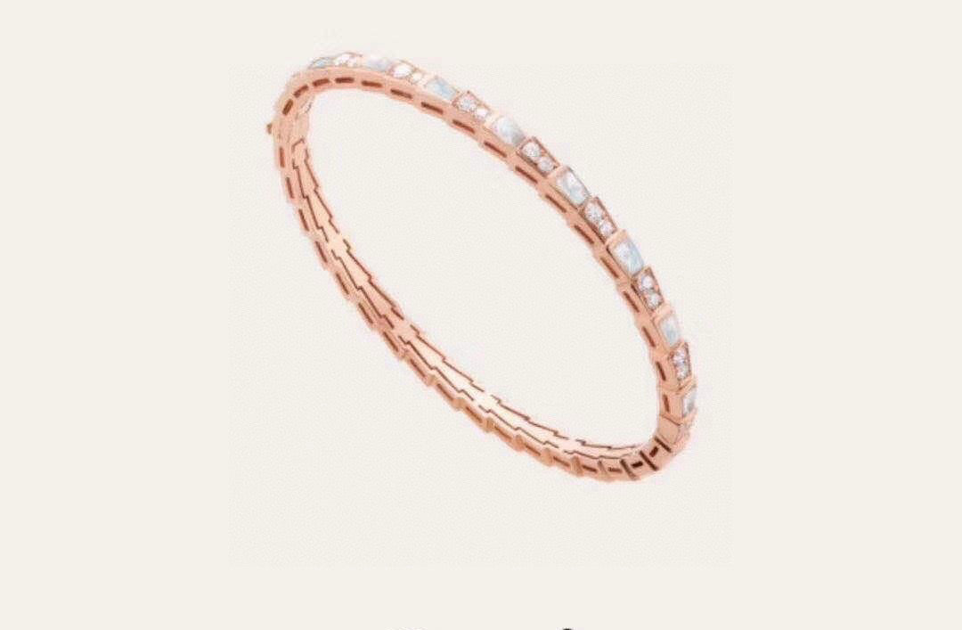 rose gold crystal rose Bangle for women - product detail view