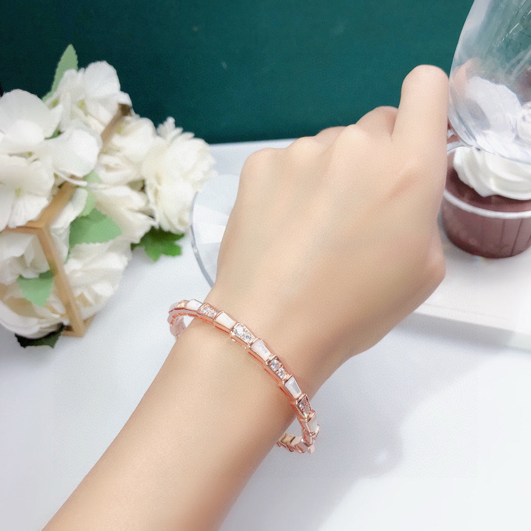 rose gold crystal rose Bangle for women - alternate angle view 9