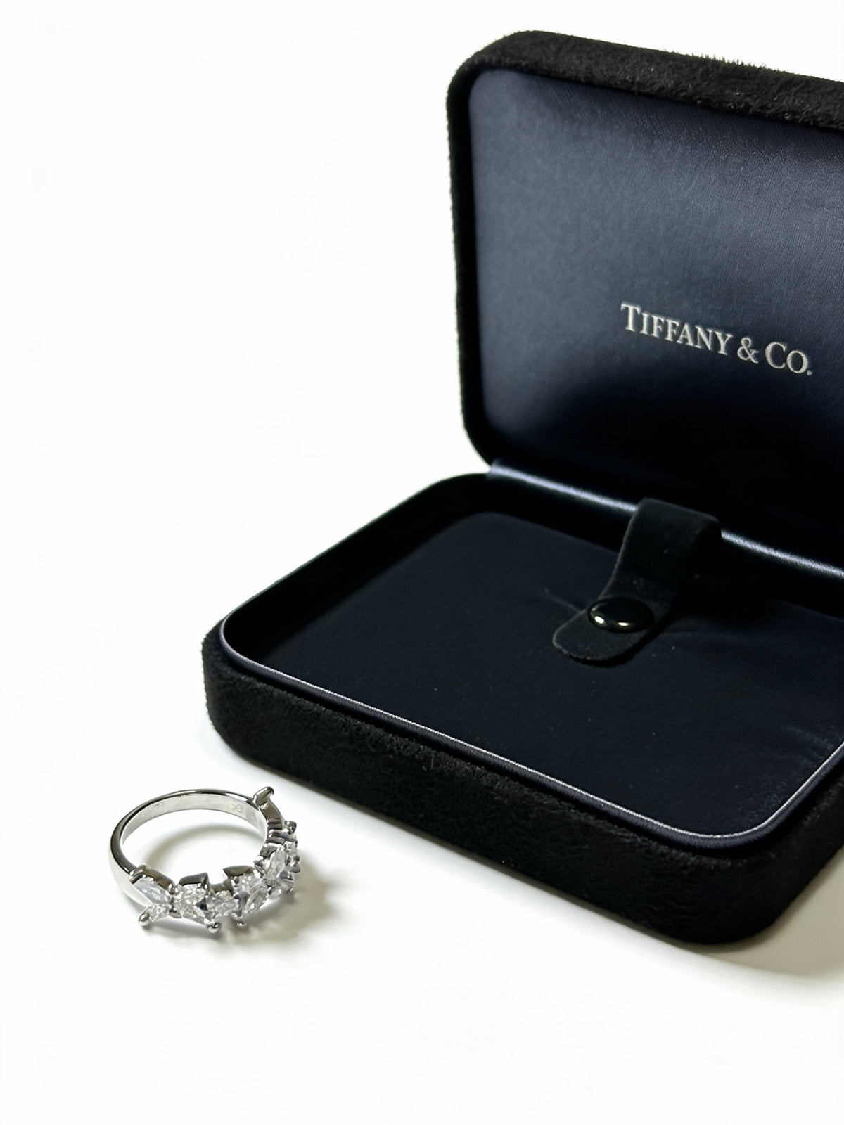 gold crystal minimalist Ring for women - alternate angle view 2