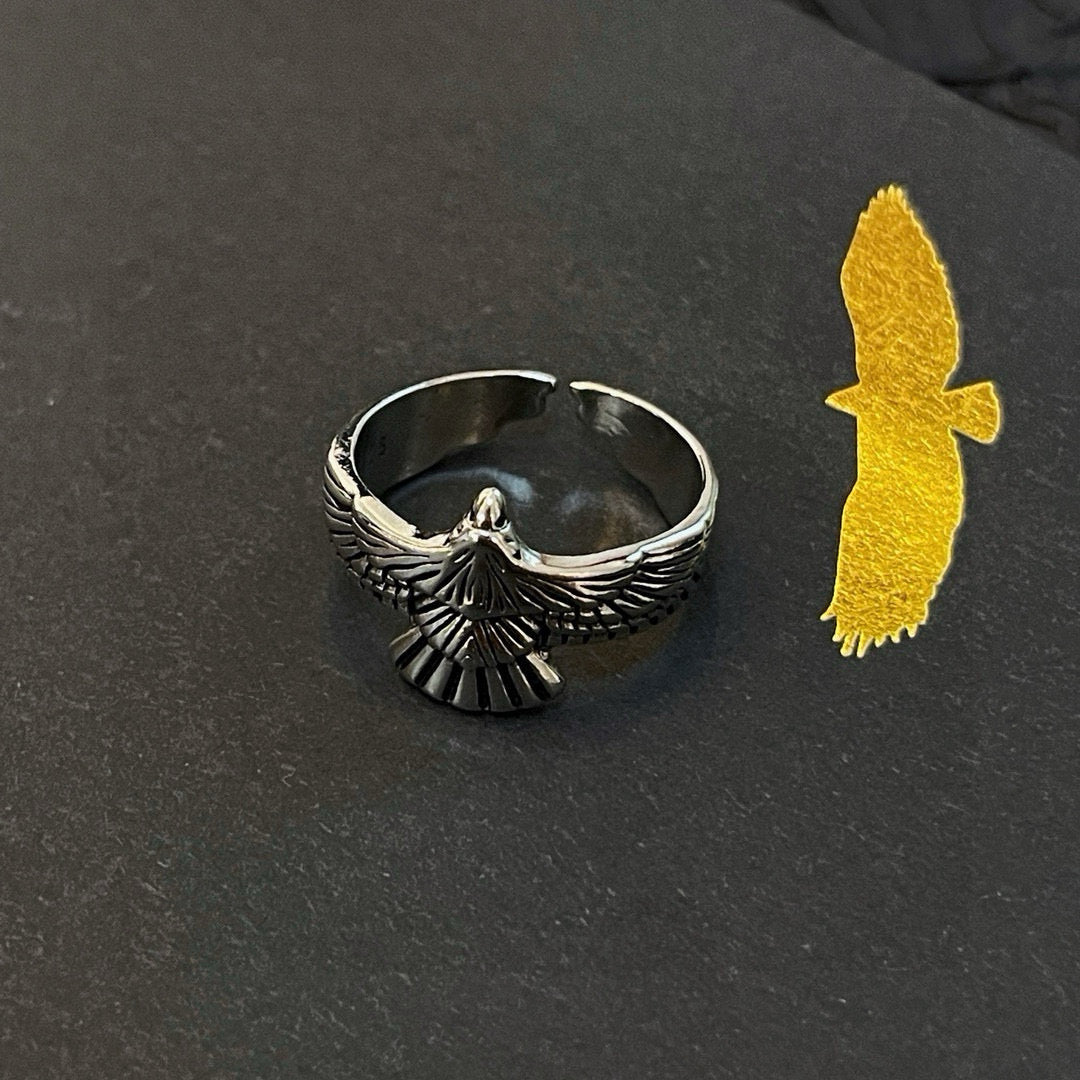 silver vintage Ring for men - product detail view