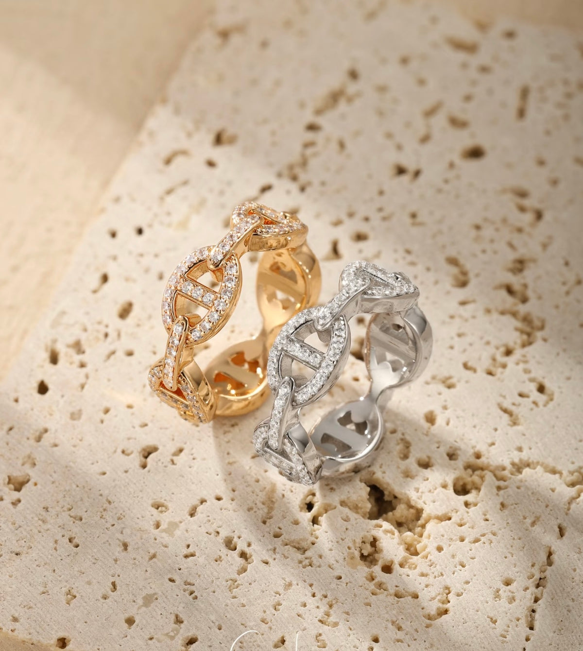 rose gold crystal rose Ring for women - alternate angle view 8