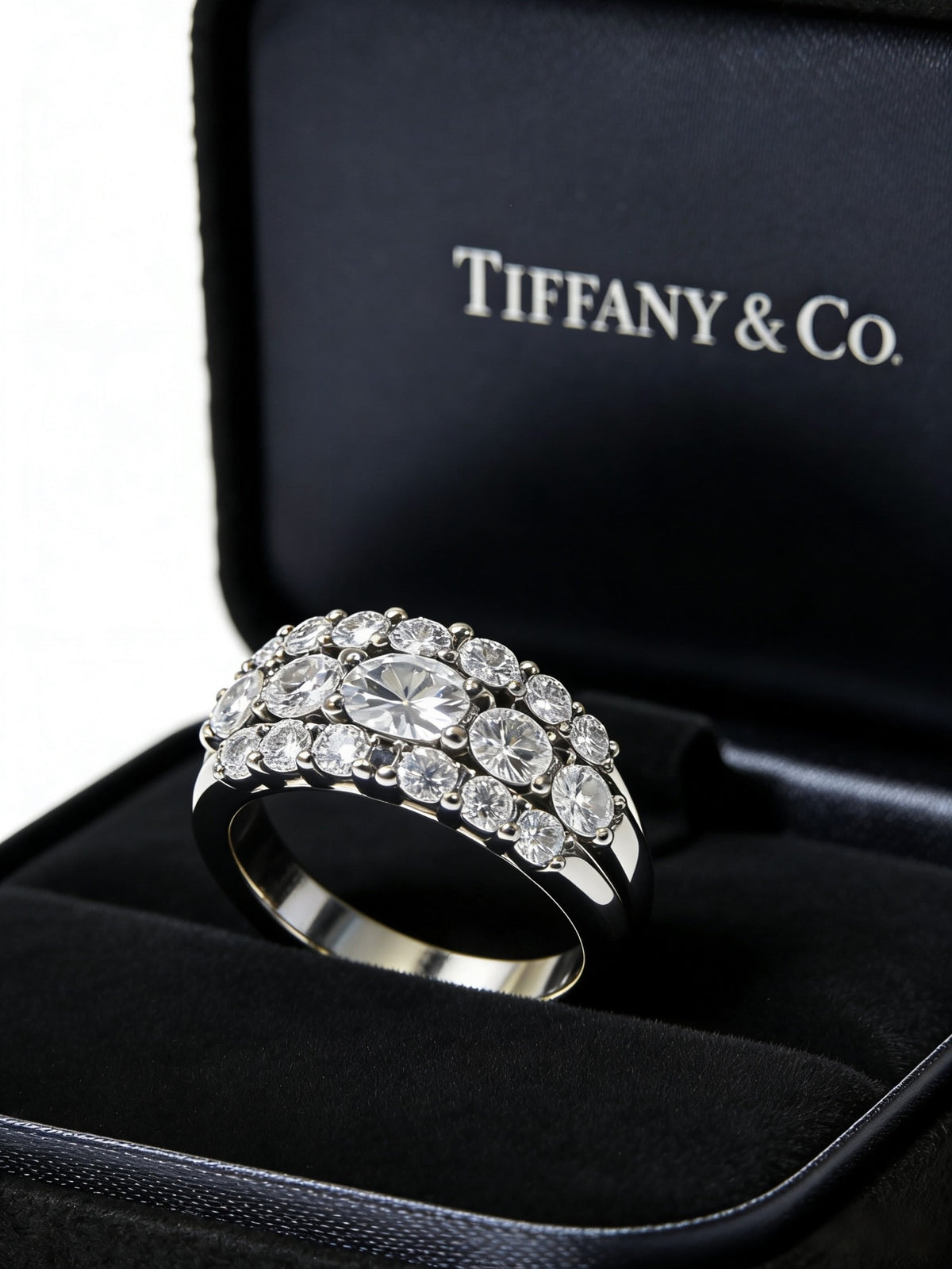 gold crystal minimalist Ring for women - product detail view