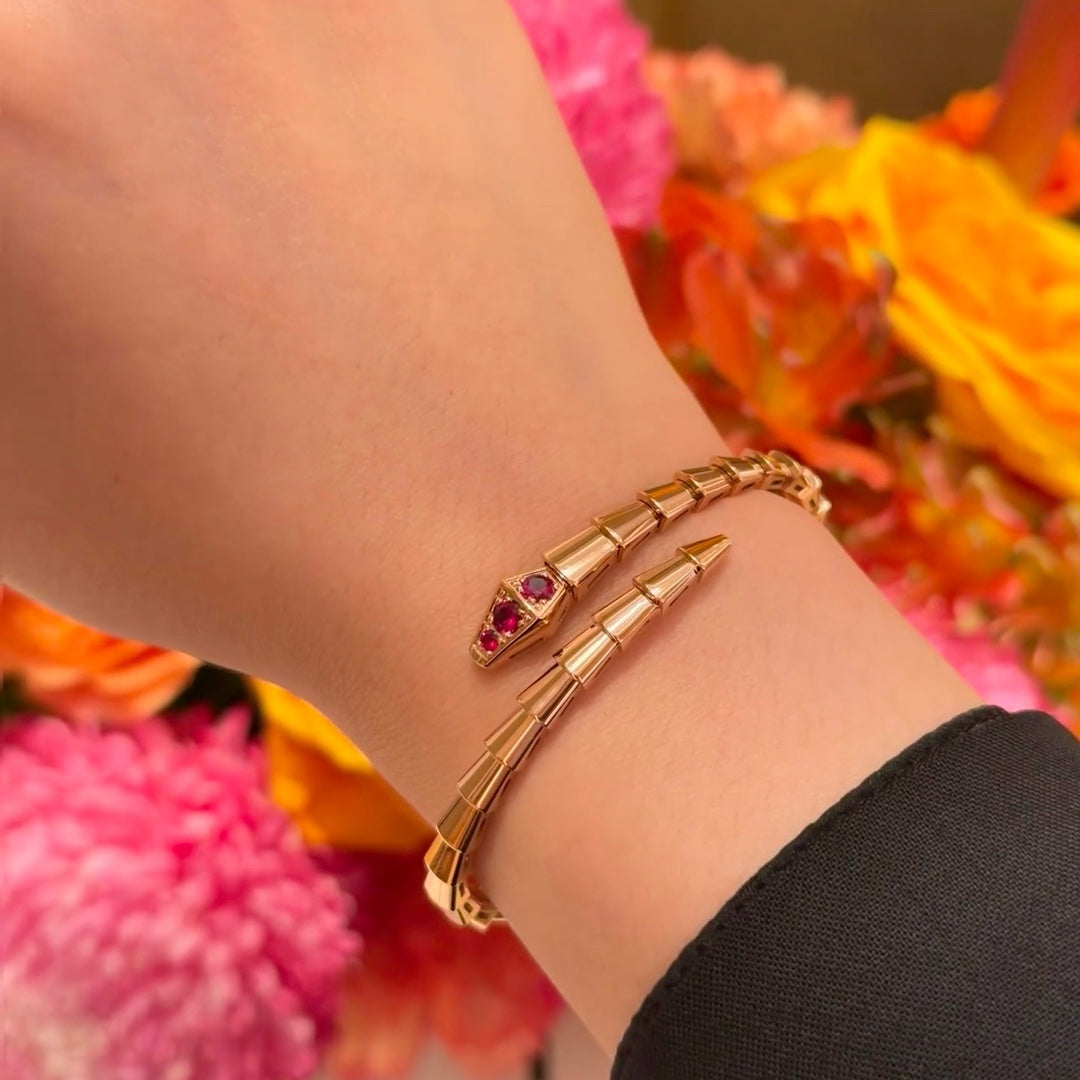 rose gold stone rose Bangle for women - alternate angle view 8