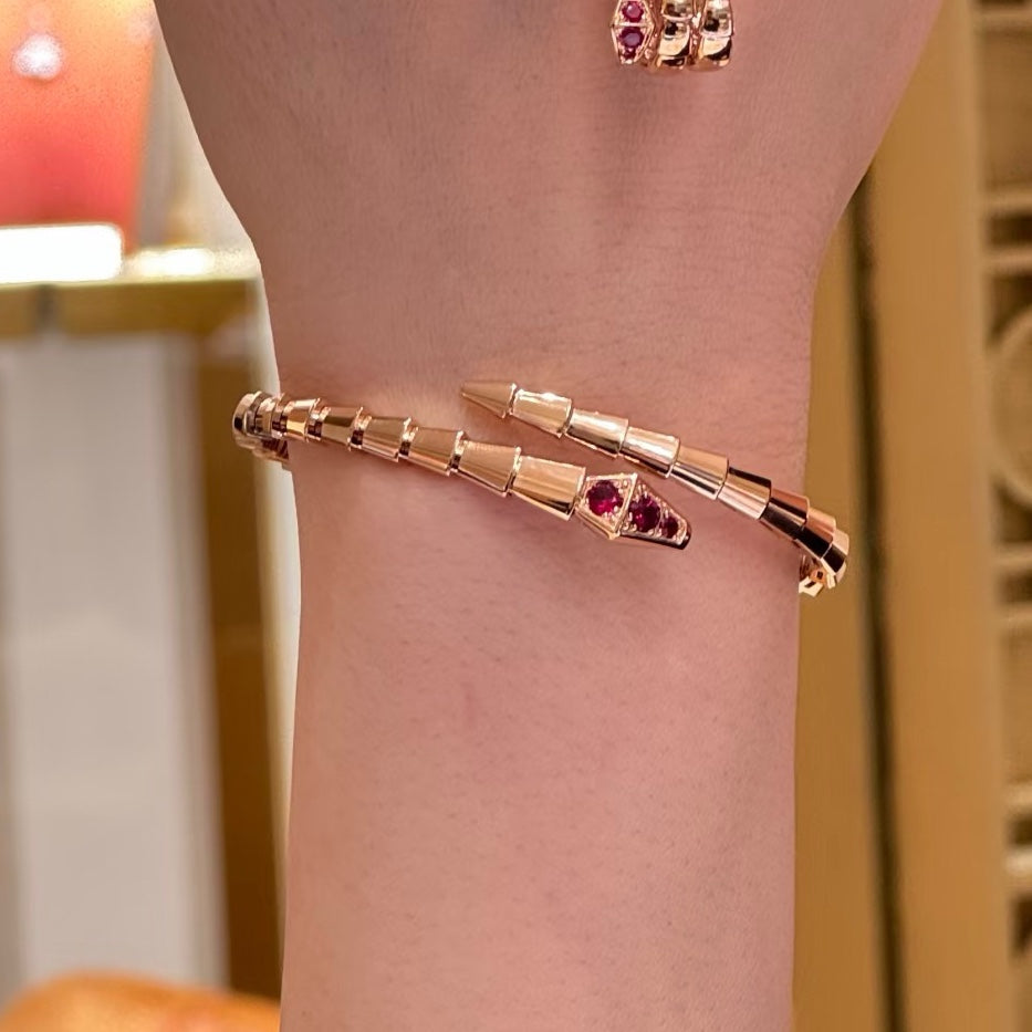 rose gold stone rose Bangle for women - alternate angle view 6