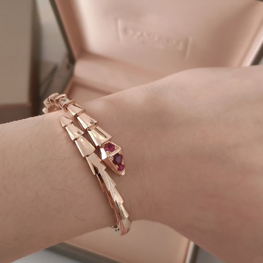 rose gold stone rose Bangle for women - alternate angle view 5