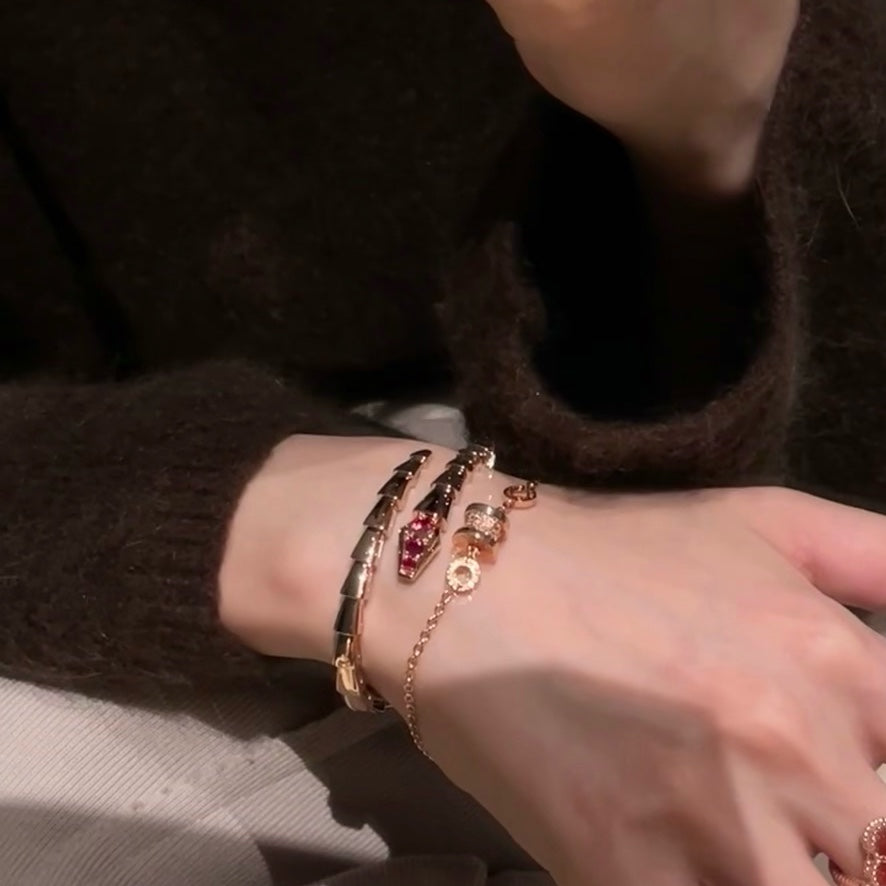 rose gold stone rose Bangle for women - alternate angle view 9