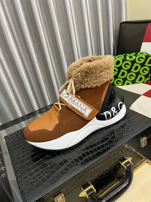 Dolce & Gabbana DG Silk Calfskin & Nubuck Casual Sneakers