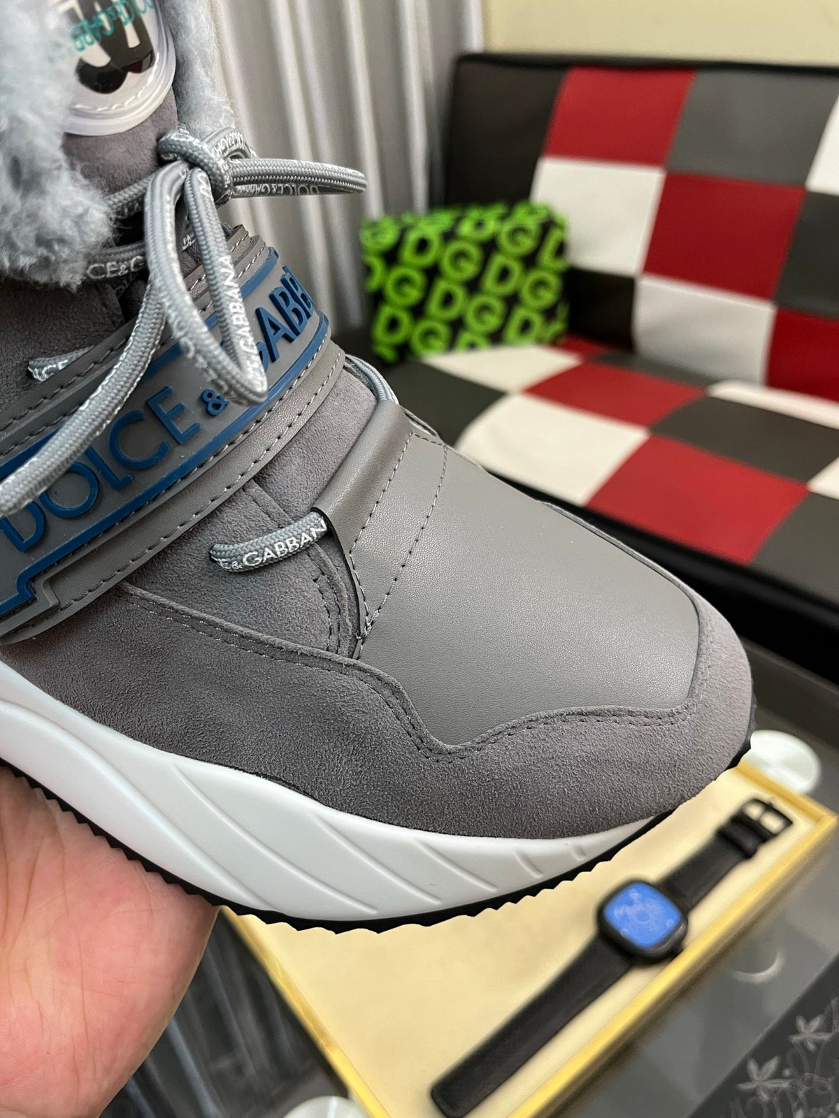 Dolce & Gabbana DG Silk Calfskin & Nubuck Casual Sneakers
