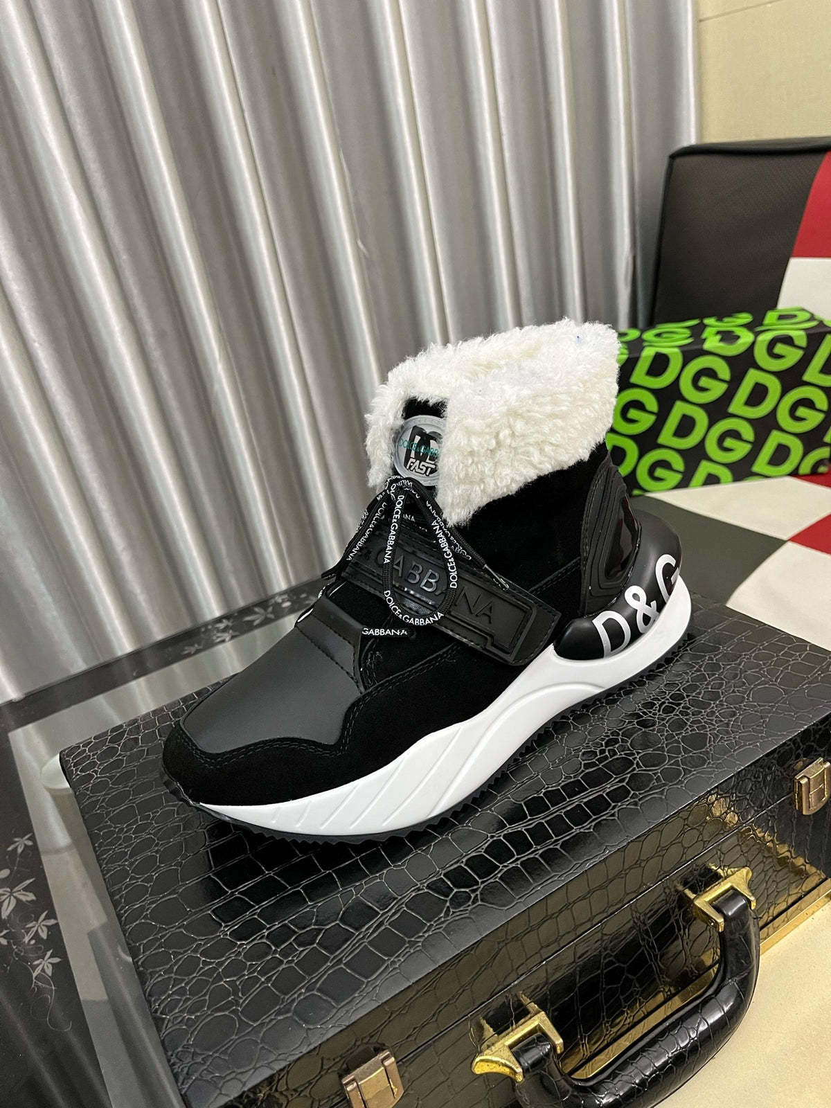 Dolce & Gabbana DG Silk Calfskin & Nubuck Casual Sneakers
