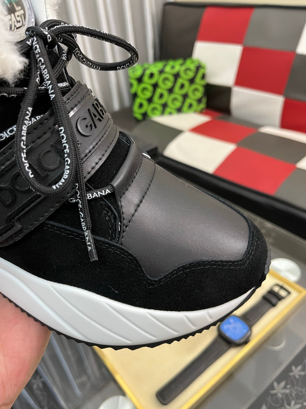 Dolce & Gabbana DG Silk Calfskin & Nubuck Casual Sneakers