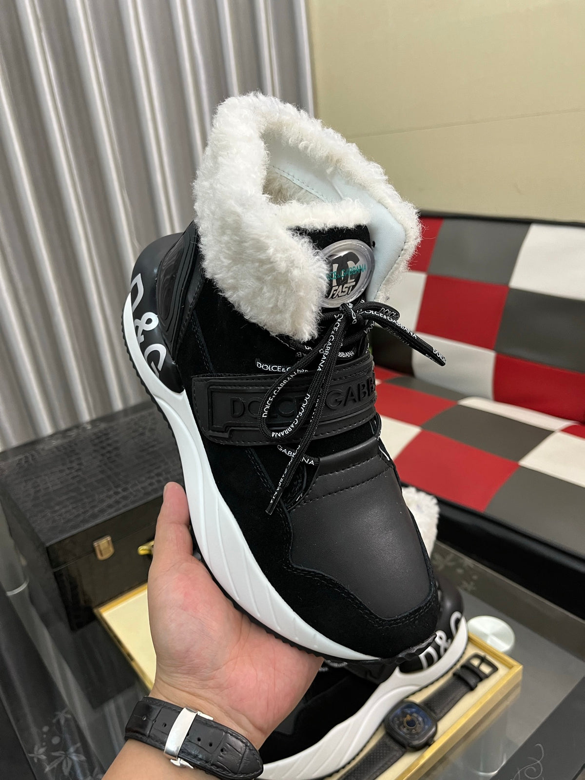 Dolce & Gabbana DG Silk Calfskin & Nubuck Casual Sneakers