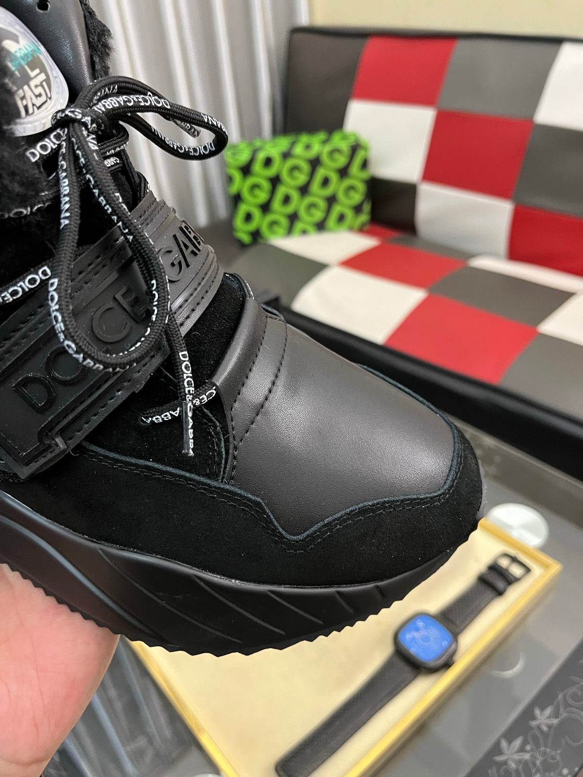 Dolce & Gabbana DG Silk Calfskin & Nubuck Casual Sneakers