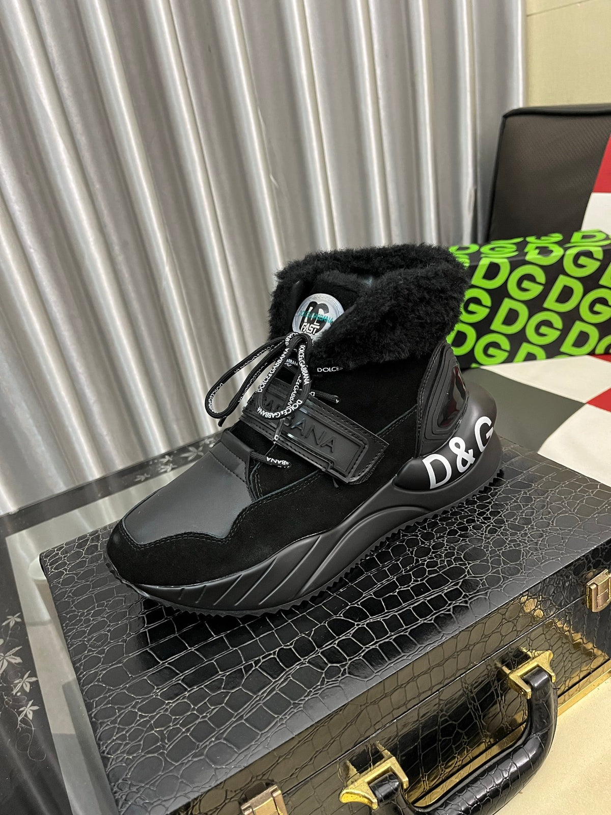Dolce & Gabbana DG Silk Calfskin & Nubuck Casual Sneakers