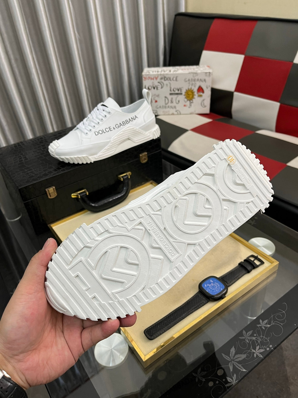Dolce & Gabbana DG Silk Calfskin & Nubuck Casual Sneakers