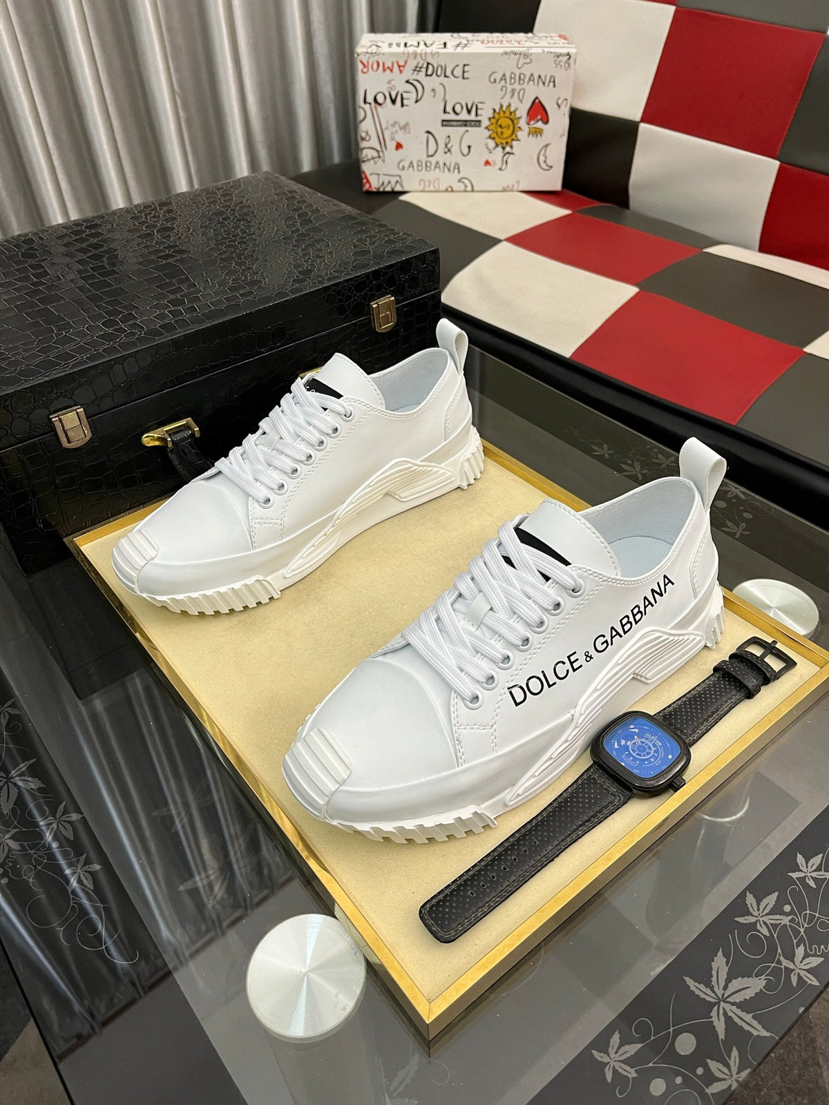 Dolce & Gabbana DG Silk Calfskin & Nubuck Casual Sneakers