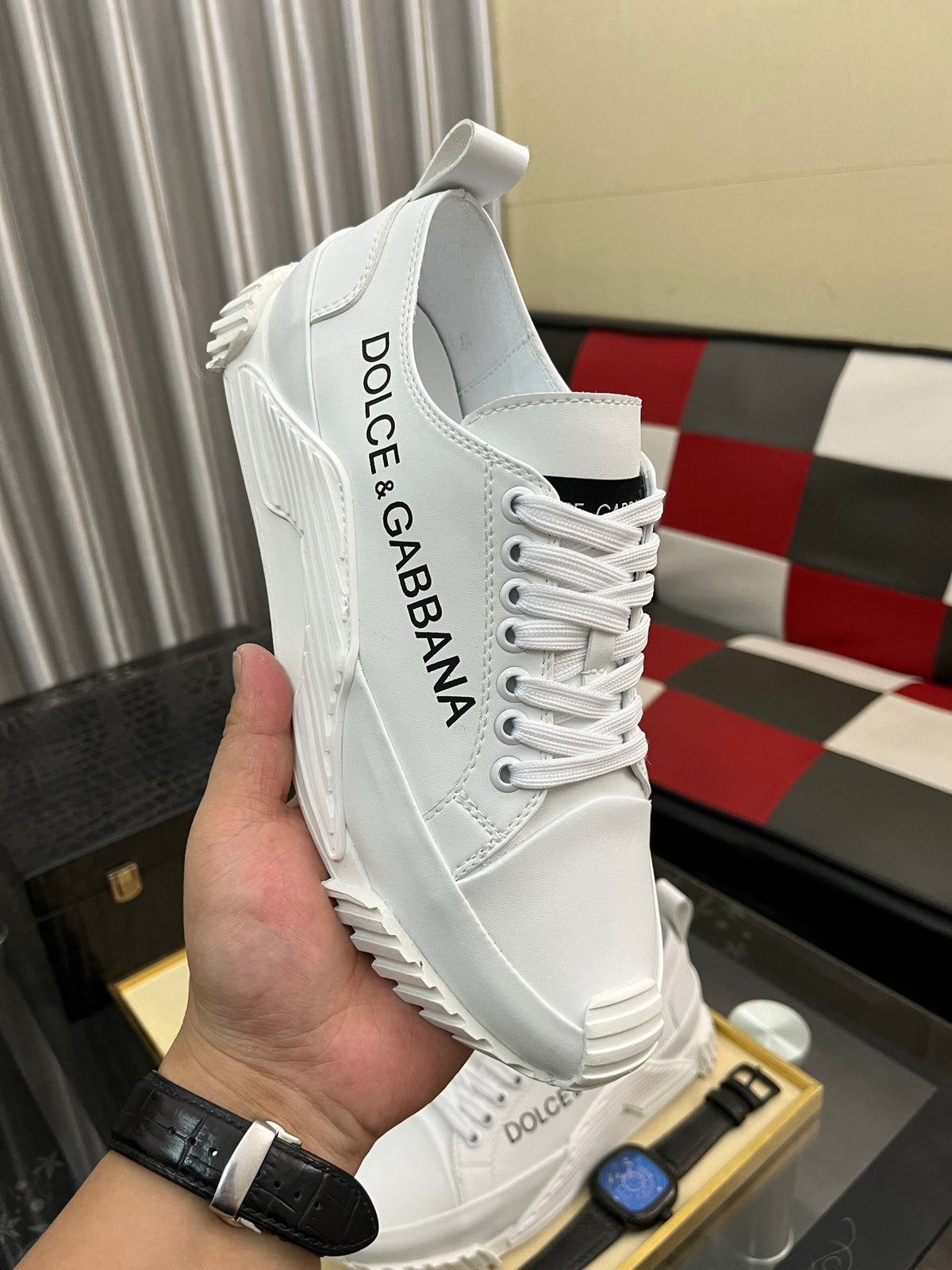 Dolce & Gabbana DG Silk Calfskin & Nubuck Casual Sneakers
