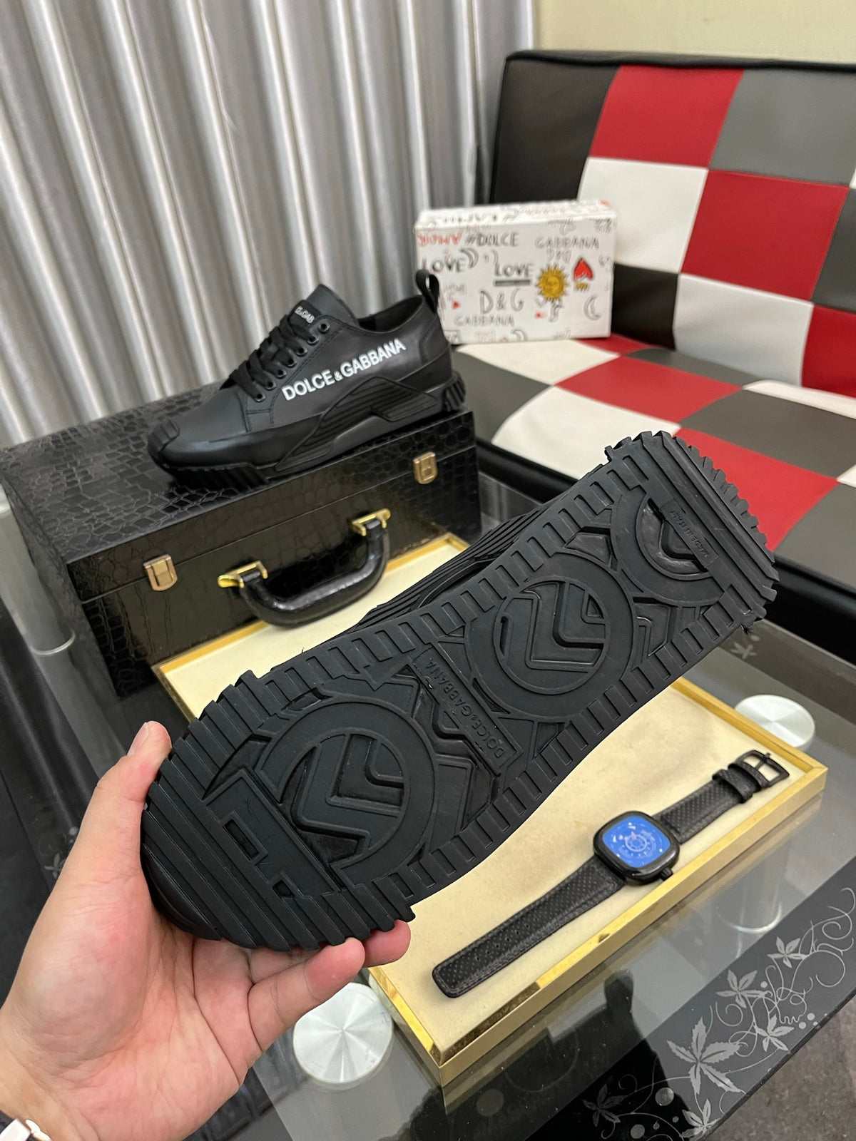 Dolce & Gabbana DG Silk Calfskin & Nubuck Casual Sneakers