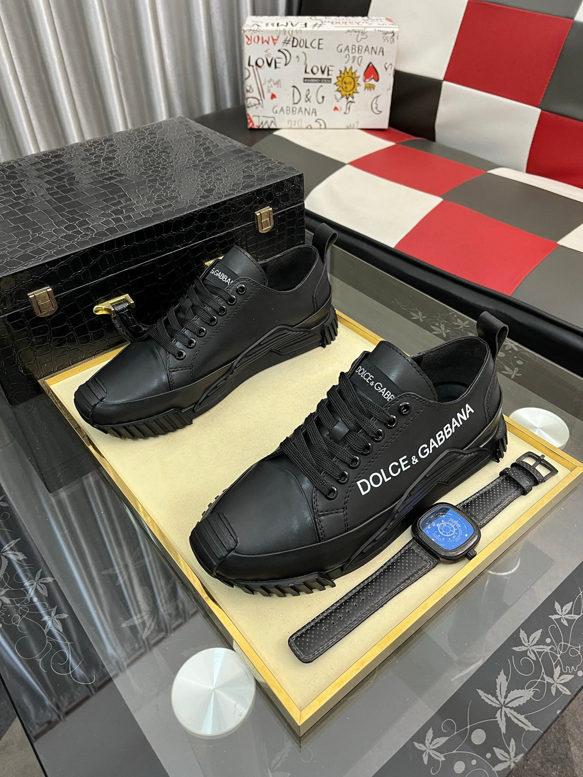 Dolce & Gabbana DG Silk Calfskin & Nubuck Casual Sneakers