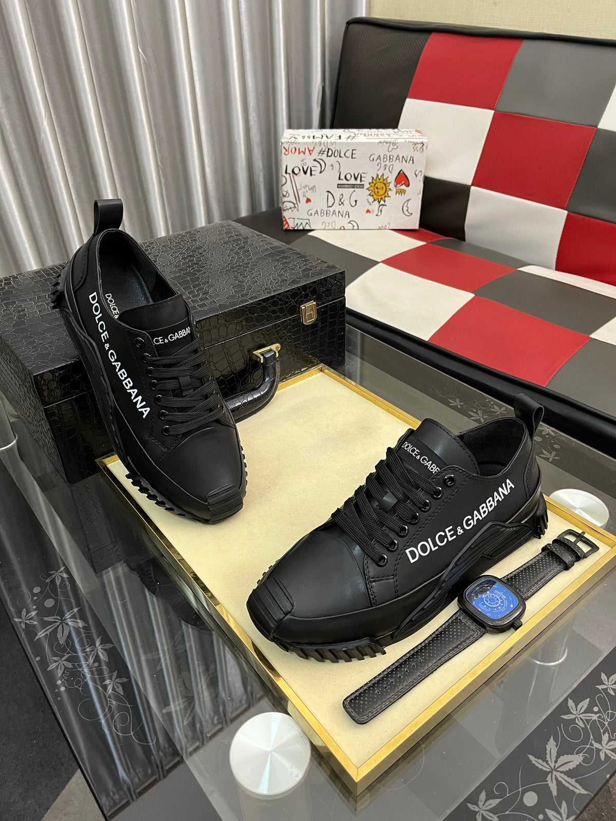 Dolce & Gabbana DG Silk Calfskin & Nubuck Casual Sneakers