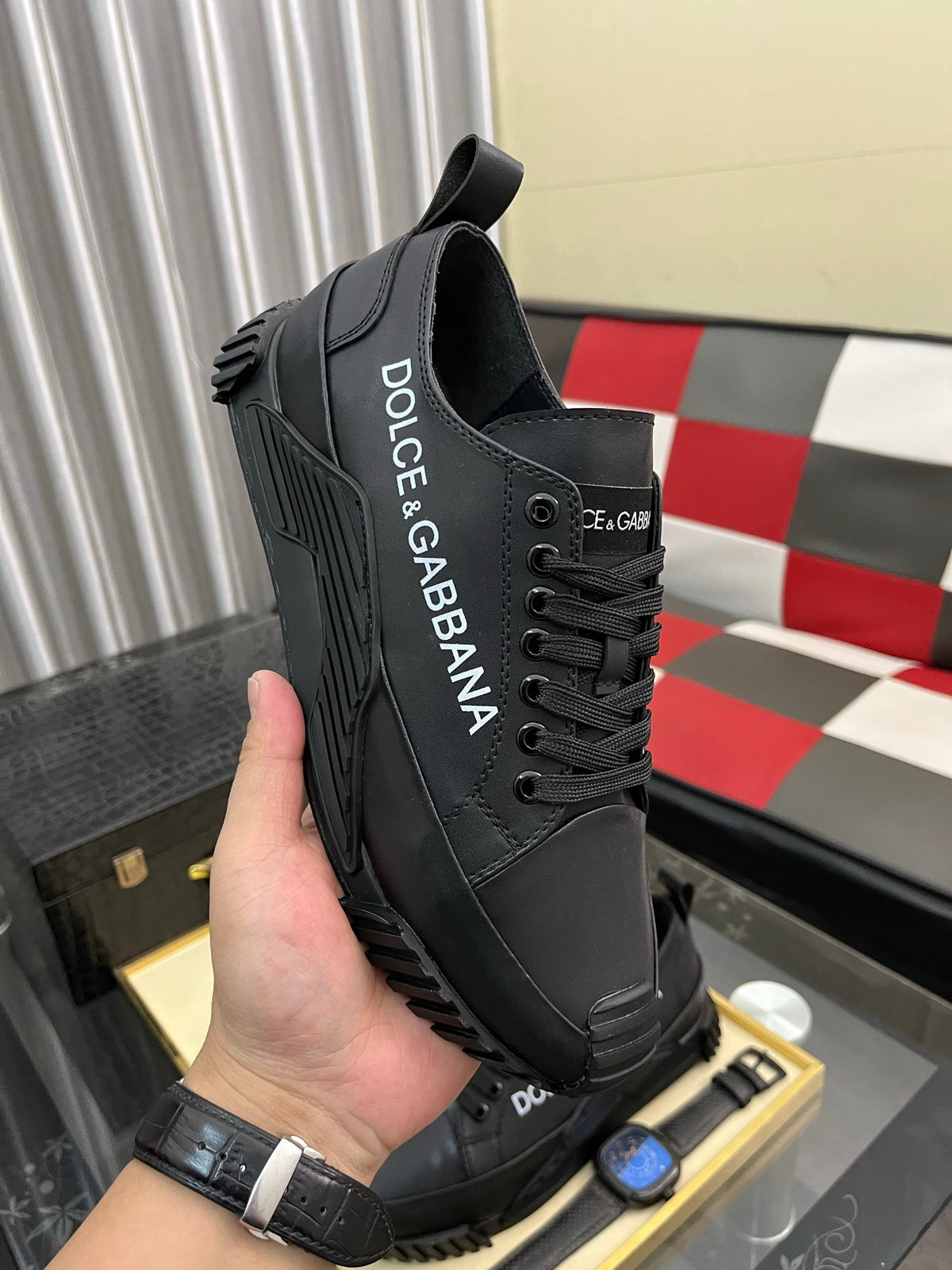Dolce & Gabbana DG Silk Calfskin & Nubuck Casual Sneakers