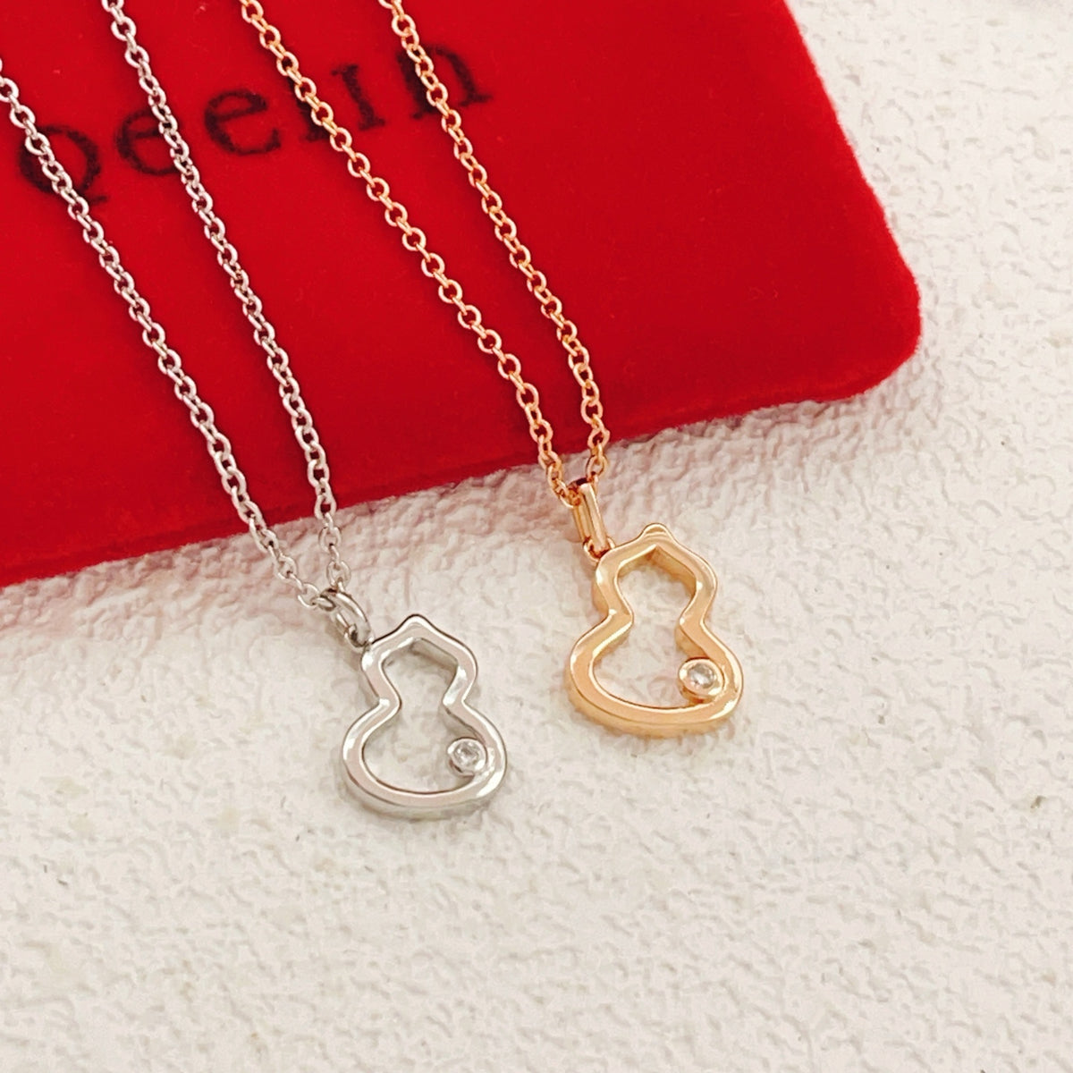 rose gold brass rose Necklace for women - alternate angle view 6
