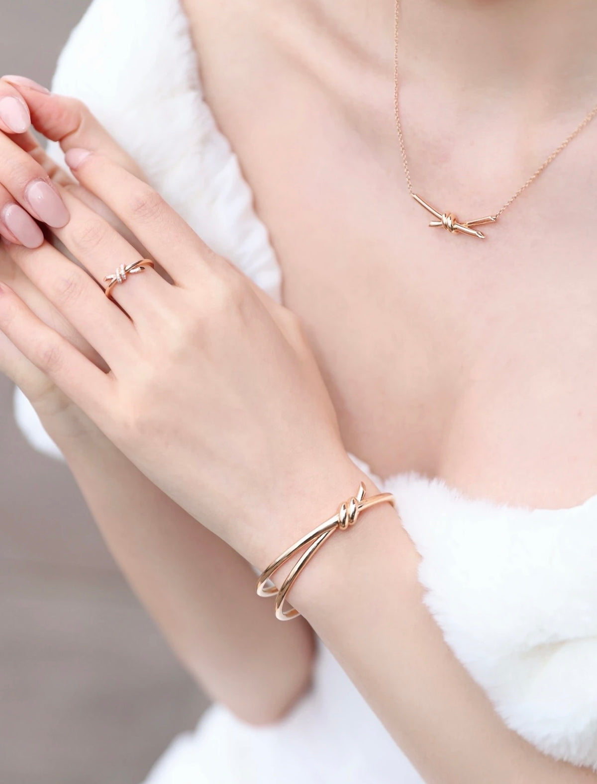 rose gold brass rose Bangle for women - alternate angle view 10