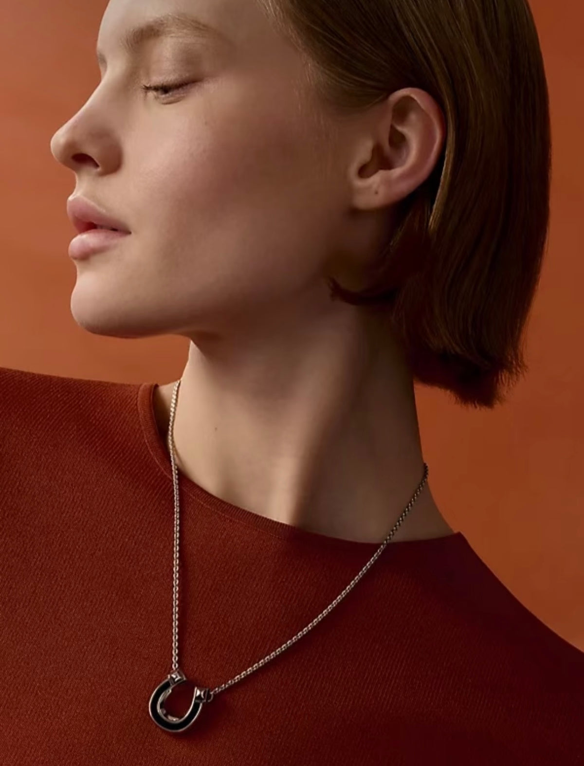 gold heart Necklace for women - alternate angle view 2